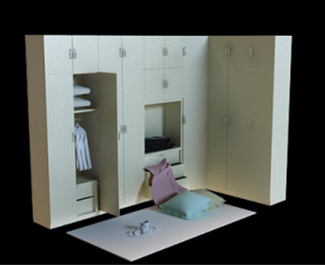 衣橱衣柜橱柜3Dmax模型实木柜子模板下载(图