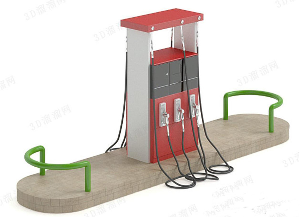 加油站中国石化汽油加油枪3D模型模板下载(图