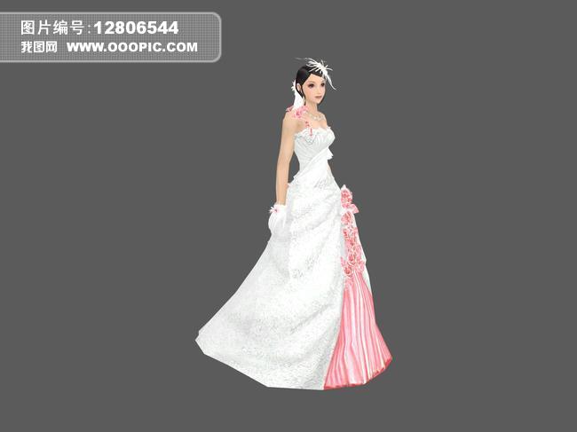 3d人体模型服装模特女人婚纱模特模板下载(图