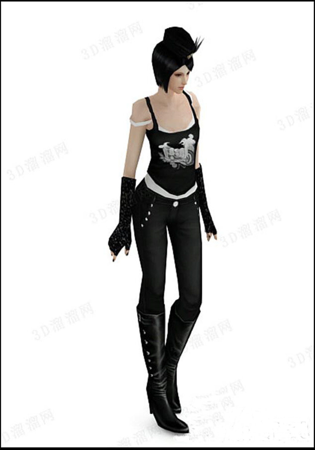 3d人体模特模型游戏人物女人服装模特模板下