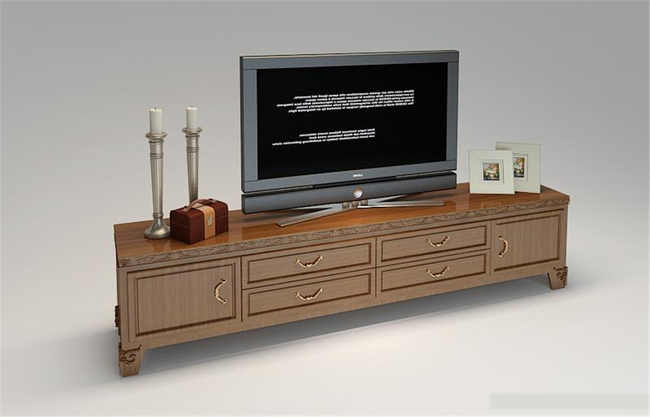 欧式稳重电视柜3D模型模板下载(图片编号:128