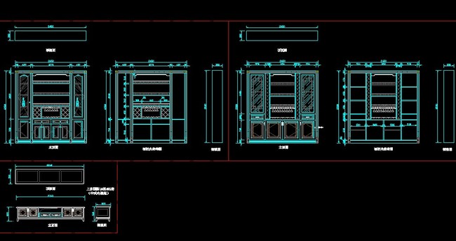 新中式酒柜设计图2款平面图下载(图片0.37mb)_柜子_全