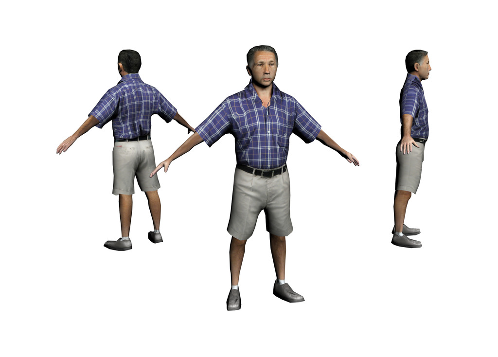 3d人体模型服装模特3D游戏人物模型模板下载