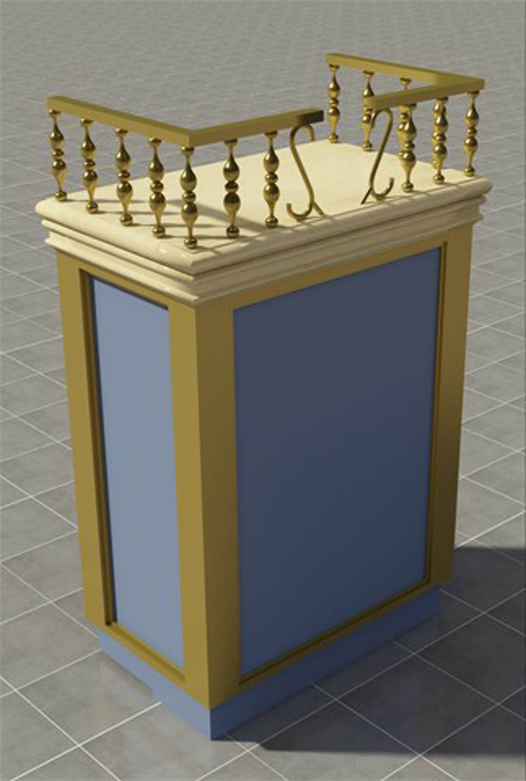 小型收银台3D模型模板下载(图片编号:128272