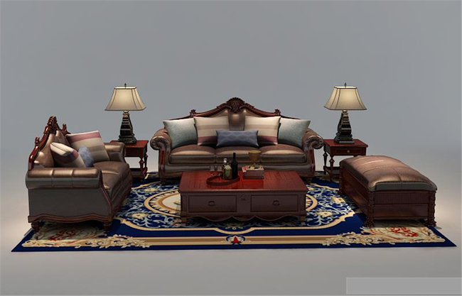 整套美式古典沙发模型模板下载(图片编号:128