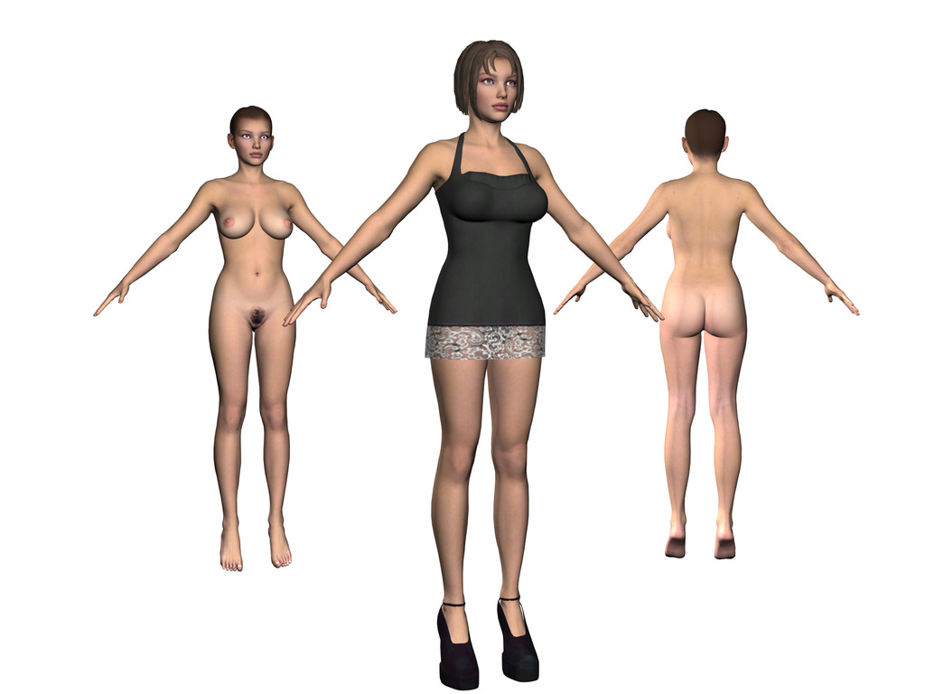 3d<em>人体</em>模型服装模特3D游戏人物模型模板下载