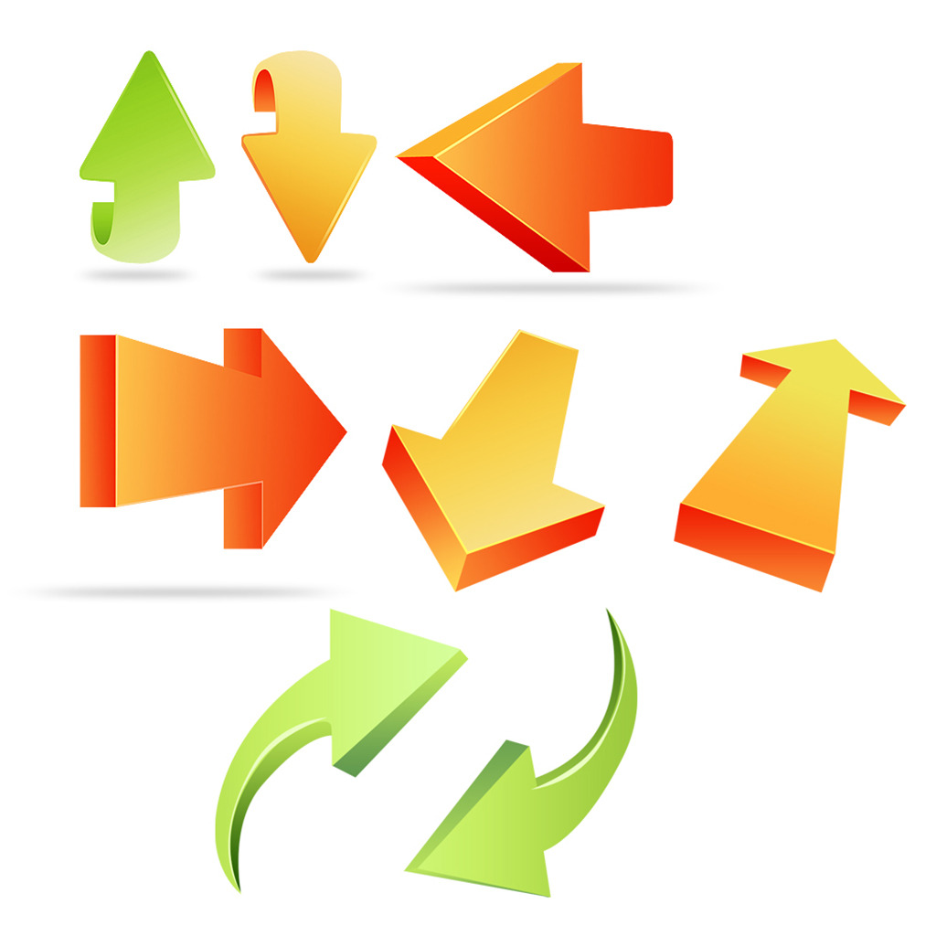 网页PPT多用箭头素材图模板下载(图片编号:1