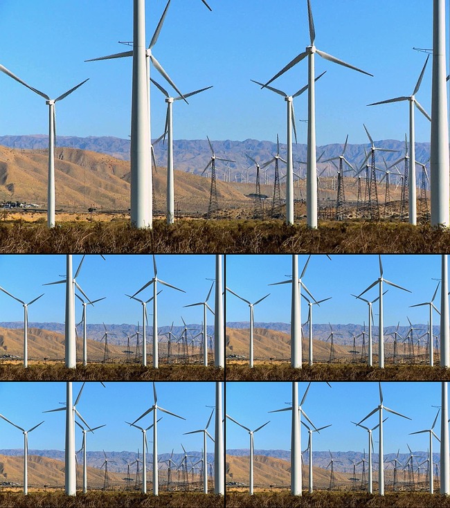 戈壁西北风力发电电力设施环保绿色能源素材模