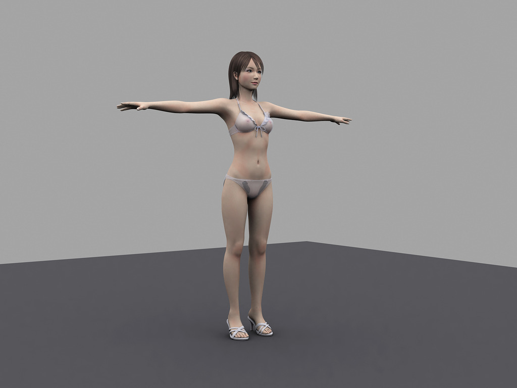 3d<em>人体</em>模型服装模特女人游戏人物模板<em>下载</em>(图