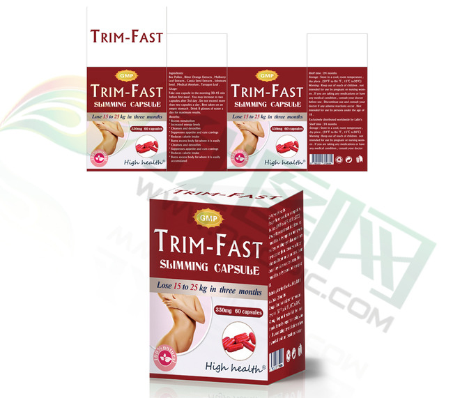 美女瘦身绿色产品包装平面设计展开图减肥模板