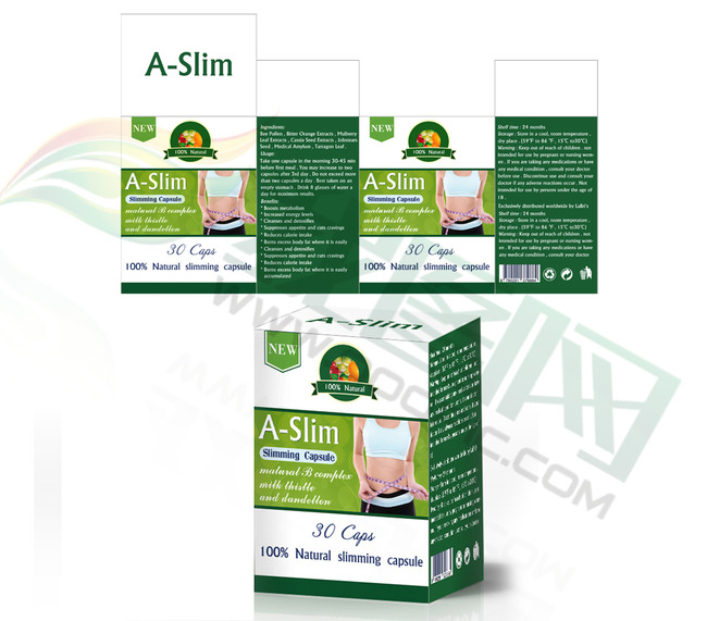 减肥瘦身绿色产品平面设计展开图包装模板下载