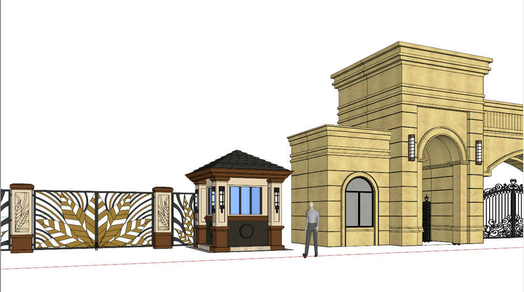 小区欧式建筑大门sketchup模型