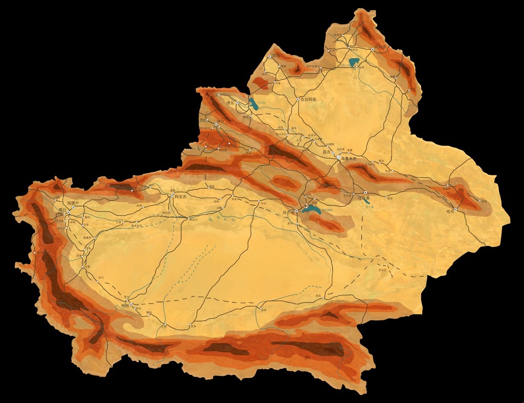 新疆地图分层psd模板下载(图片编号:1293399
