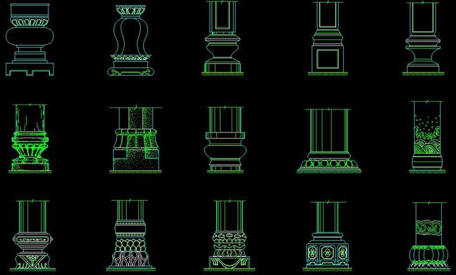 原创cad欧式柱头罗马柱节点大样图雕花浮雕版权可商用