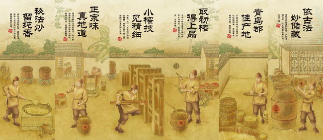 古代胡姬花使用方法新六艺屏风图设计模板下载