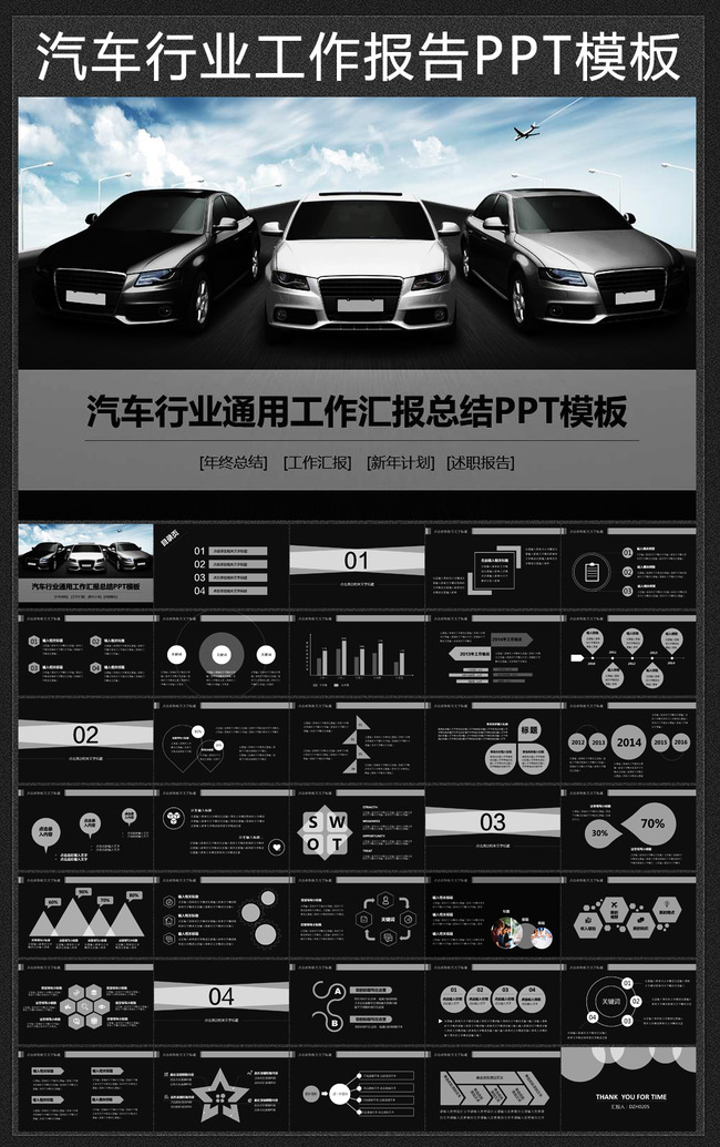 汽车生产销售4S店保养汽配公司PPT模板模板