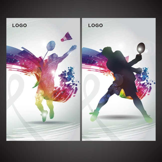 羽毛球馆乒乓球馆海报展板壁画设计模板下载(