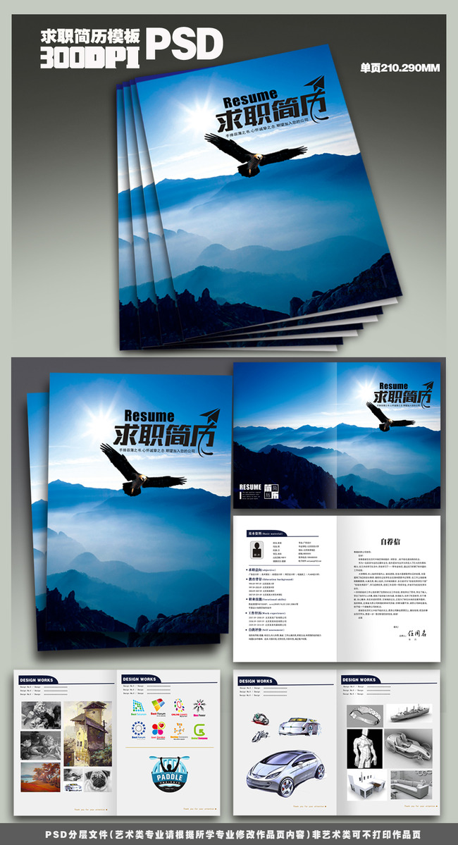 个人求职简历模板素材展望未来模板下载(图片