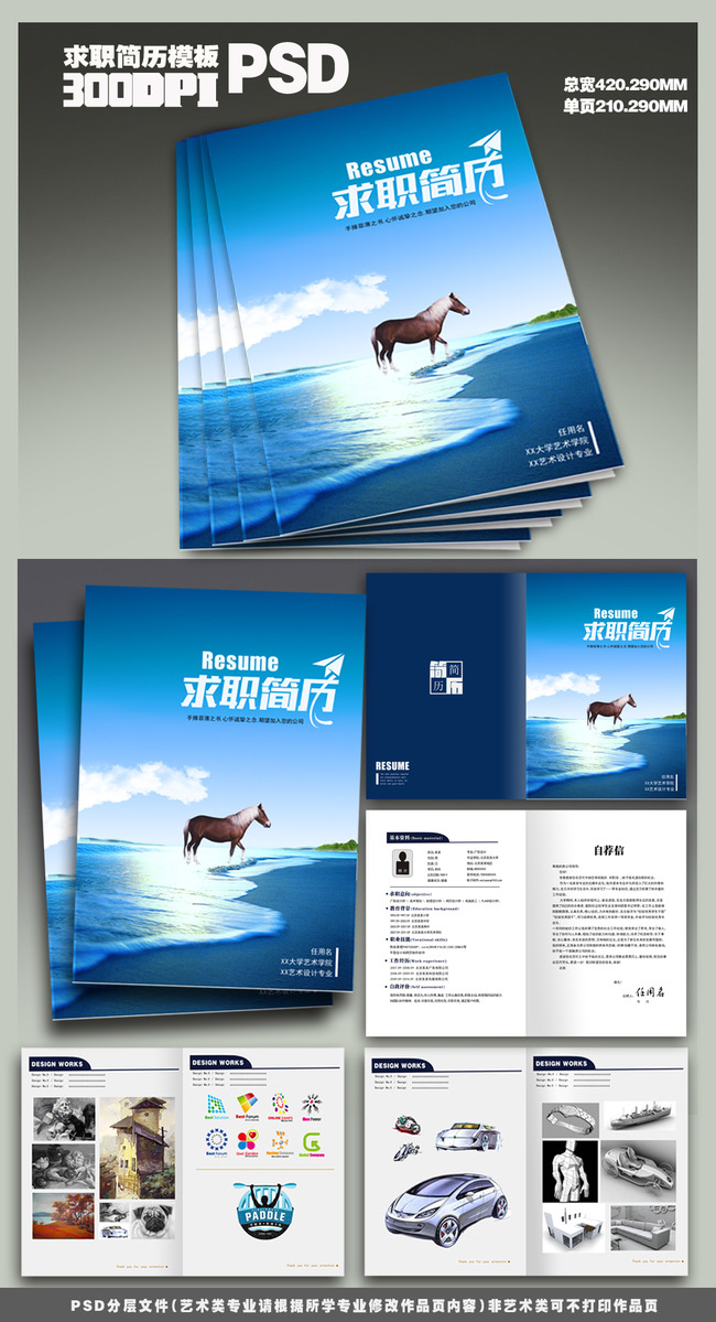 个人求职简历展望未来模板下载(图片编号:131