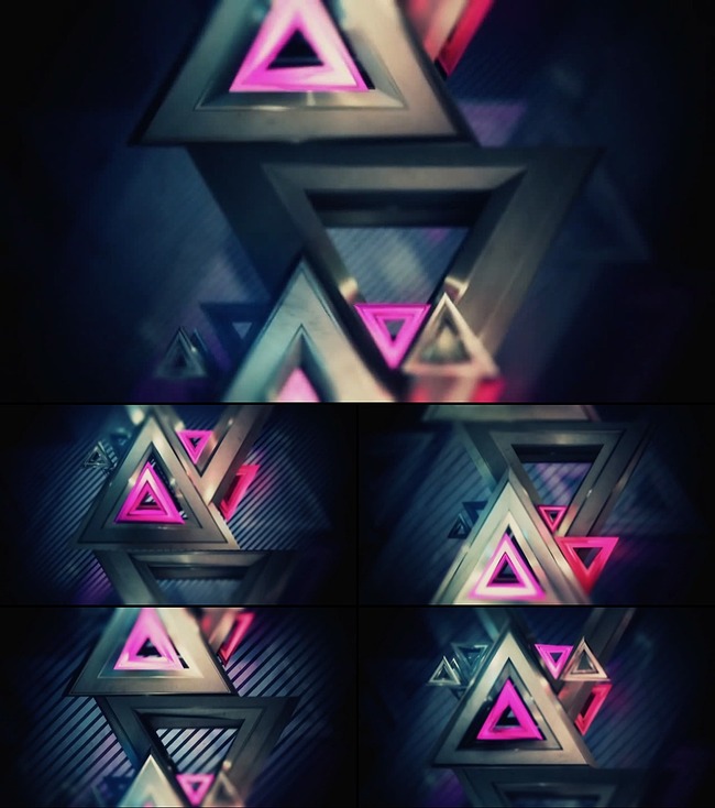 三角形变换源源不断LED舞台背景模板下载(图