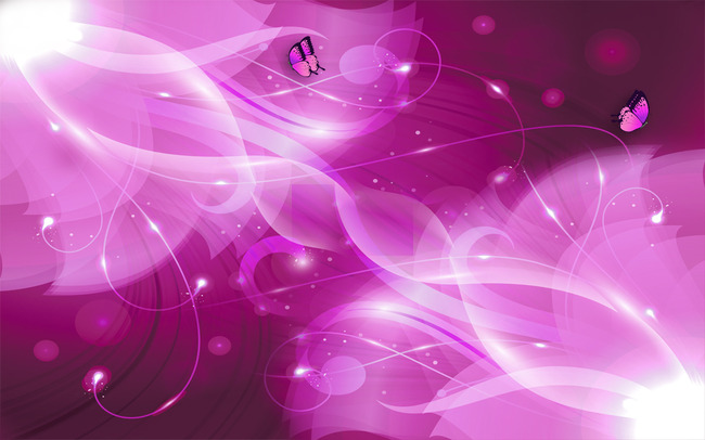 高清紫色梦幻花卉蝴蝶背景墙系列高清图片下载