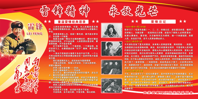 雷锋展板雷锋精神雷锋故事雷锋简介模板下载(