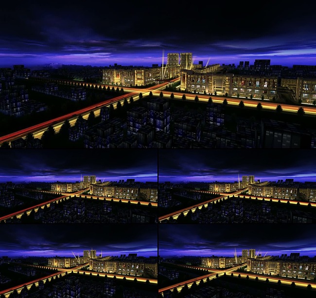 3D城市建筑动态夜景后期制作视频素材模板下