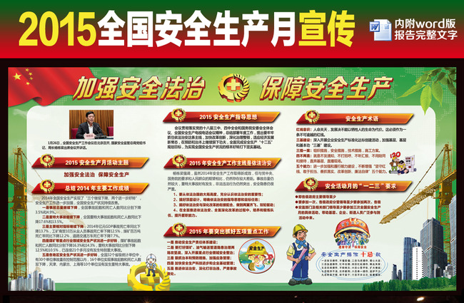 2015安全生产月主题宣传栏模板下载(图片编号