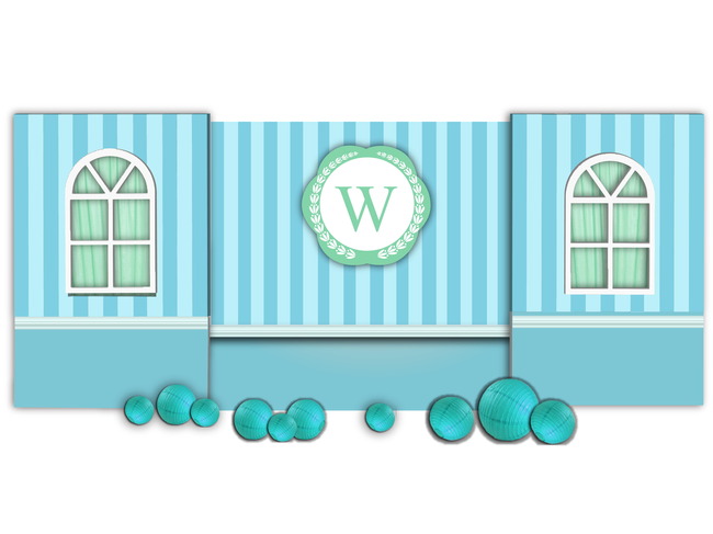 蓝色海洋风格主题婚礼背景设计素材模板下载(