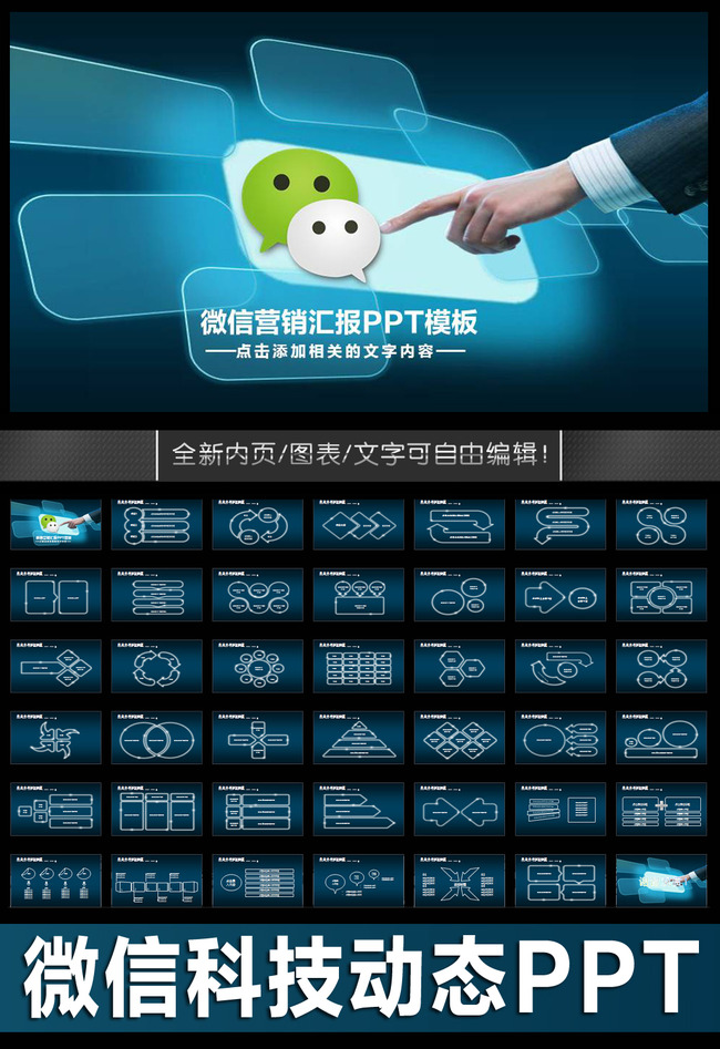 微商网络营销微信2015推广PPT模板模板下载
