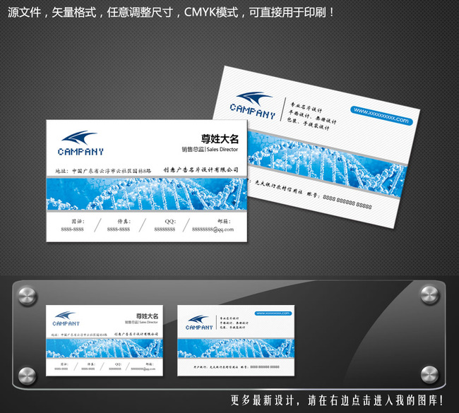 生物科技公司名片模板下载模板下载(图片编号