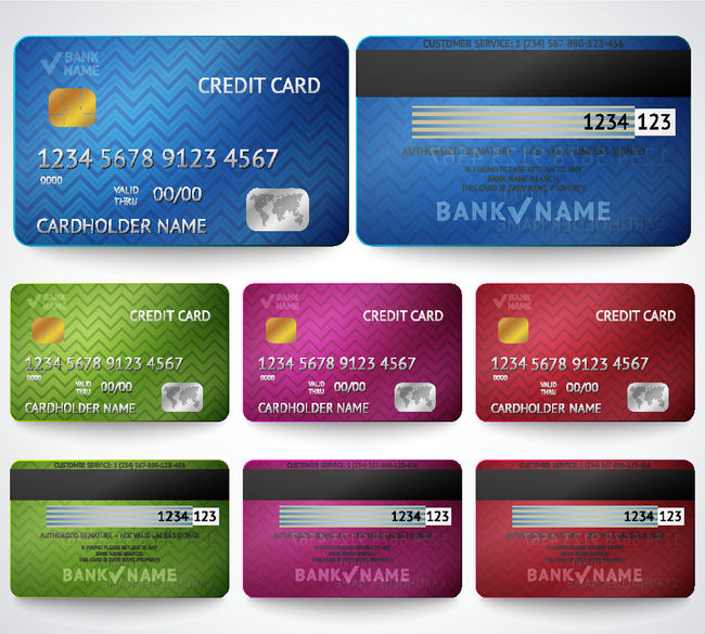 多款简洁时尚国外银行卡模板设计模板下载(图