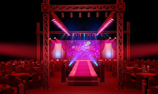 大气舞台灯光效果大红色婚礼全景布置效果图模板下载(图片编号:13315617)_婚礼舞台背景_舞台背景_我图网weili.ooopic.com