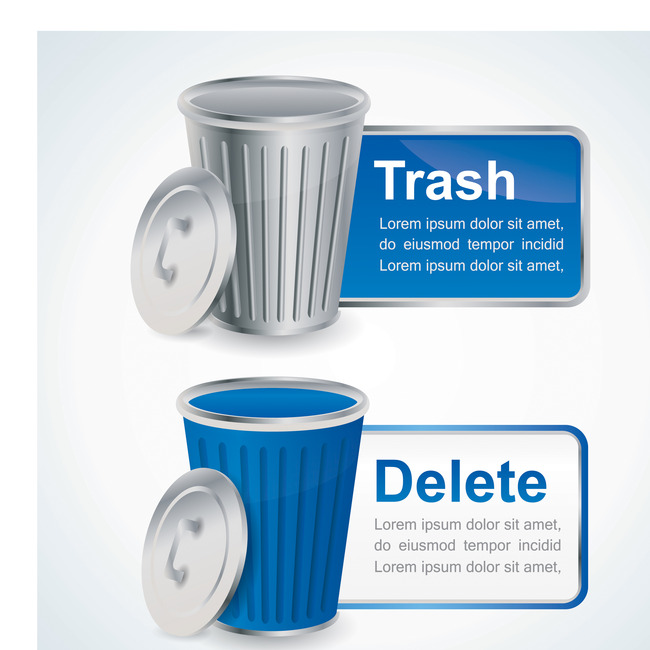 有趣的报名图标矢量垃圾桶回收站模板下载(图