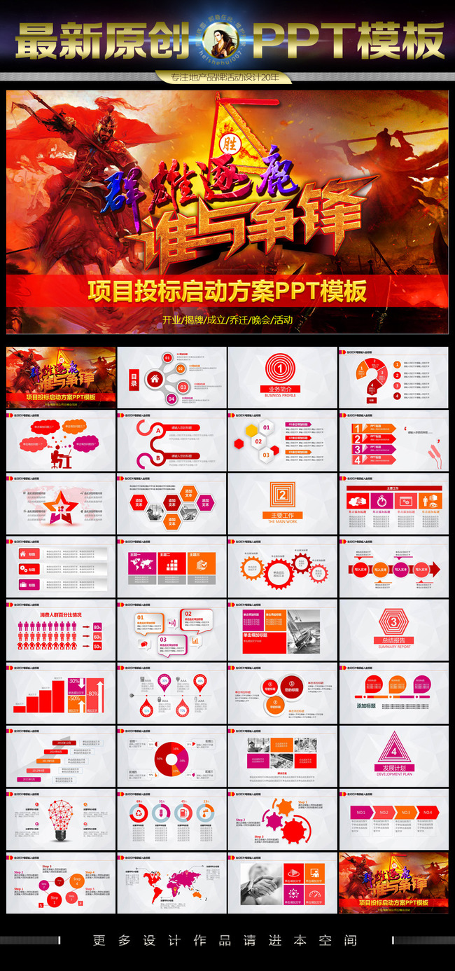 群雄逐鹿项目投标PPT模板下载(图片编号:133