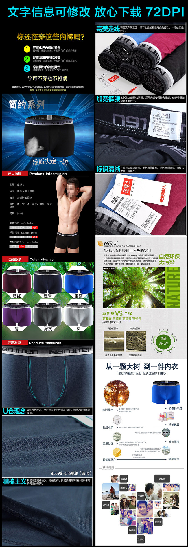 淘宝<em>天猫男士</em>平角<em>内裤</em>宝贝详情页模板模板下载