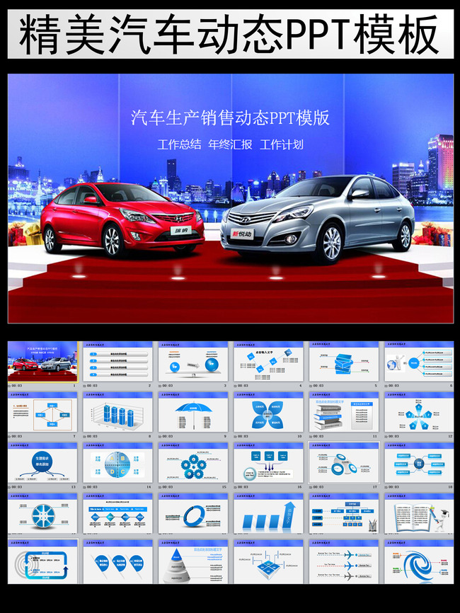 汽车销售维修售后服务总结PPT模板模板下载(