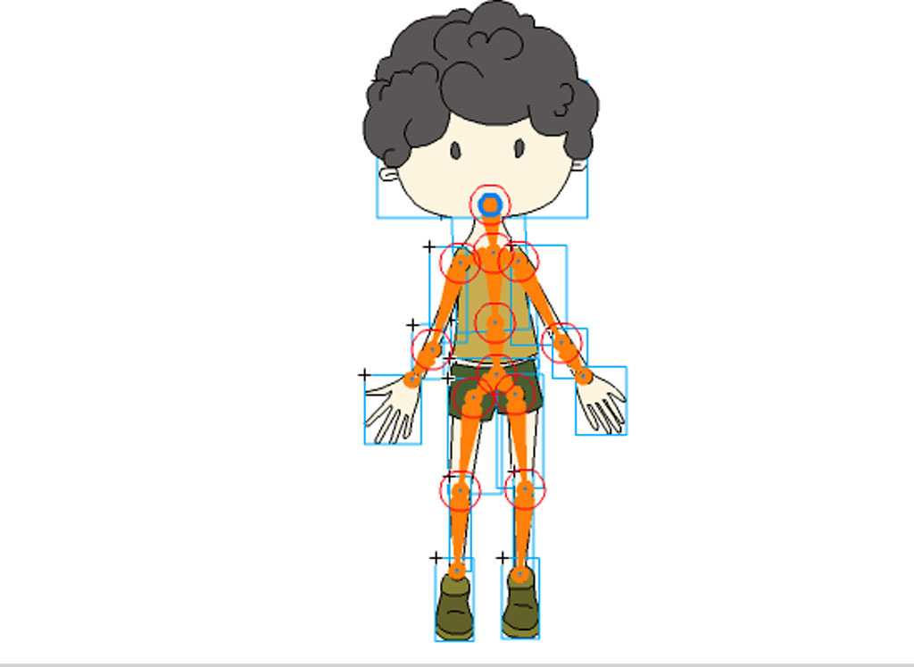 flash人设绑定骨骼三视图动画人物小人模板下载