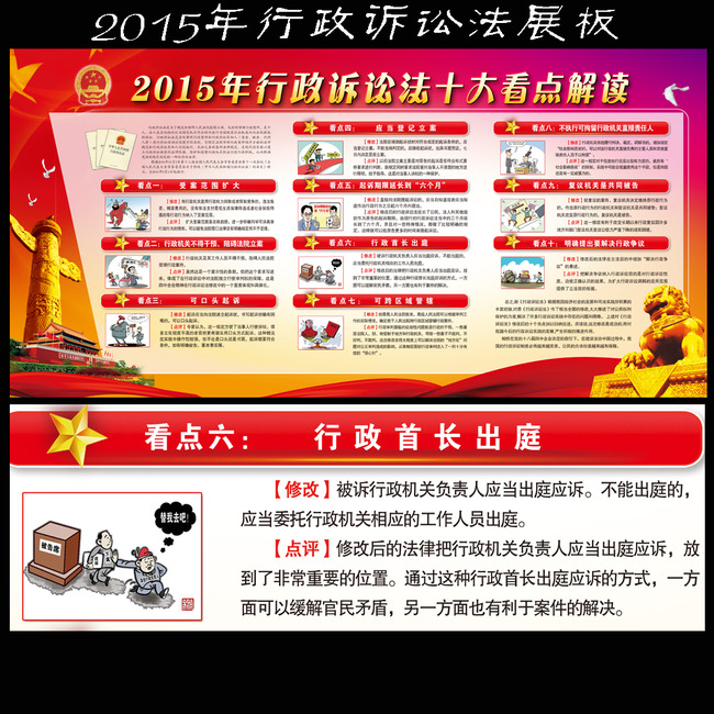 2015年最新行政诉讼法宣传展板模板下载(图片