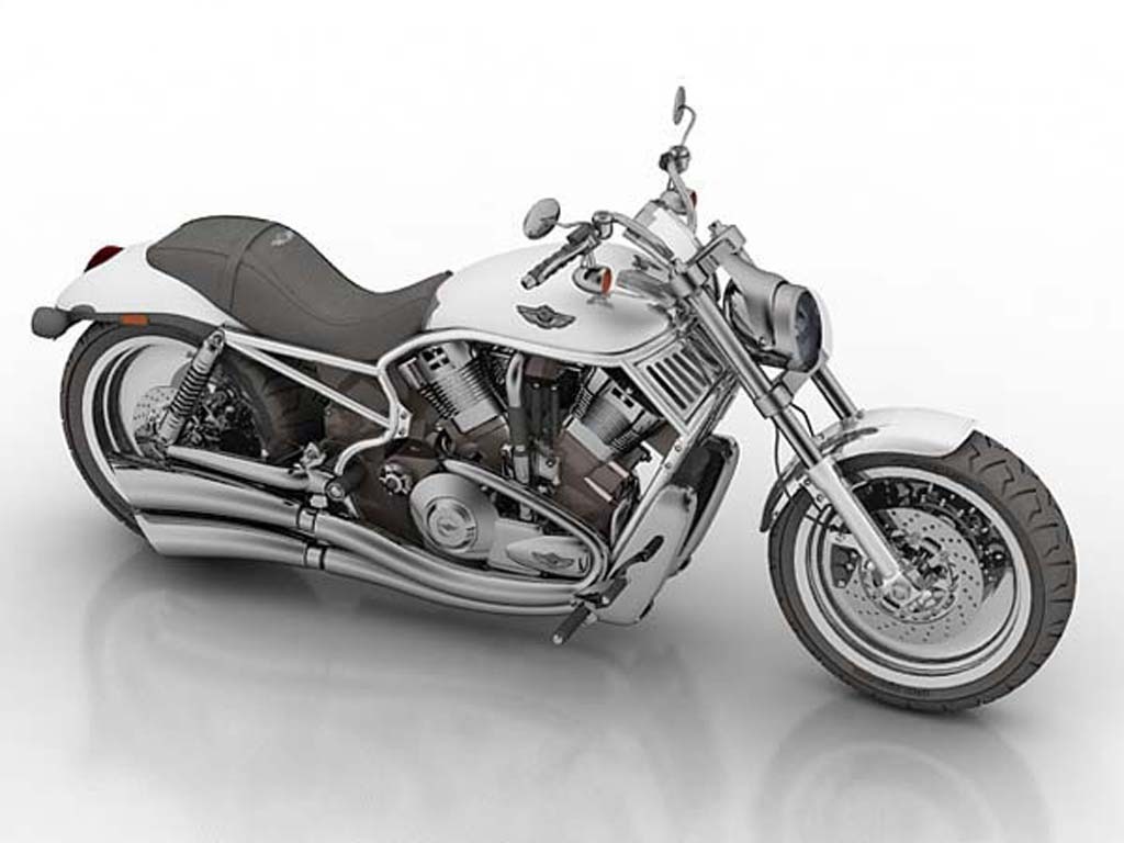 银色男式摩托车3D模型模板下载(图片编号:135