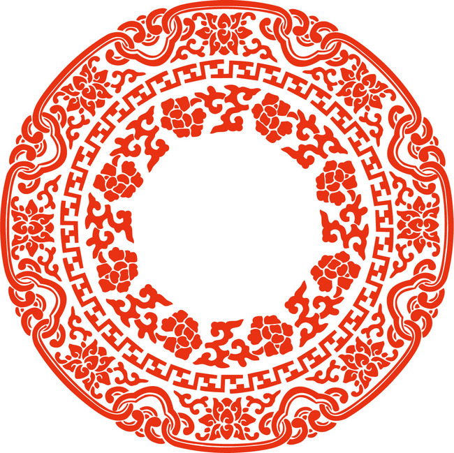 古典传统圆形花纹图案图片