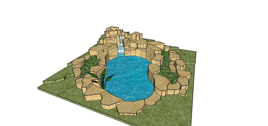 现代时尚水景小品US模型模板下载(图片编号:1