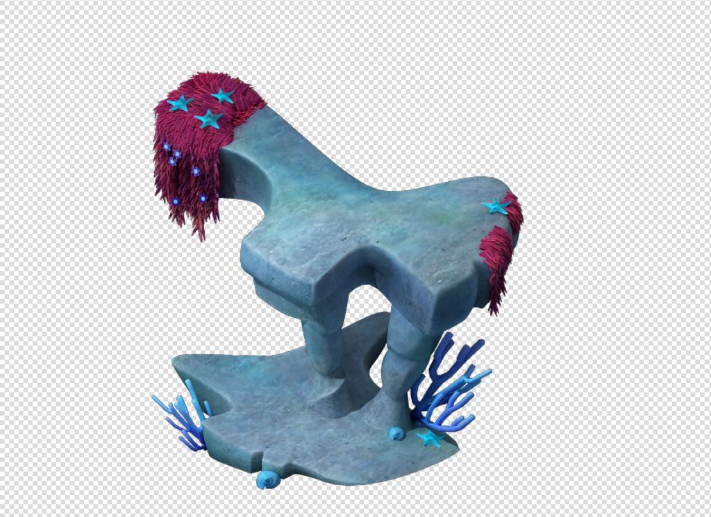 Q版三维可爱卡通小美人鱼座位迪士尼风格模板