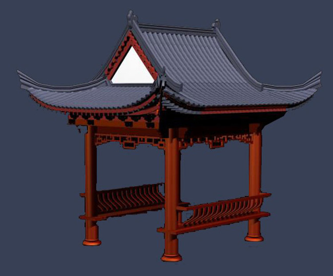 中式凉亭设计模型模板下载(图片编号:1355761