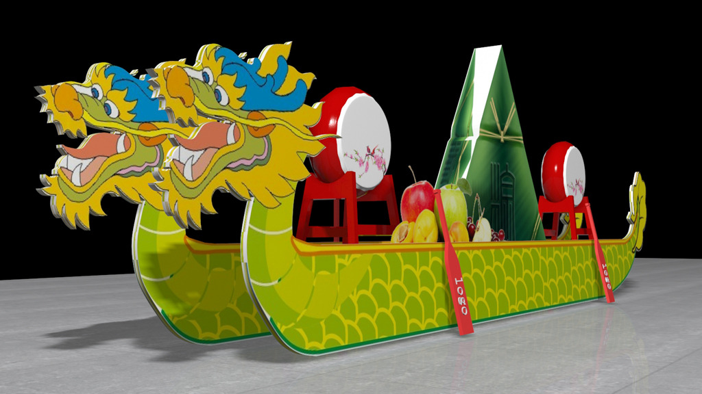 端午节赛龙舟3D模型模板下载(图片编号:1356