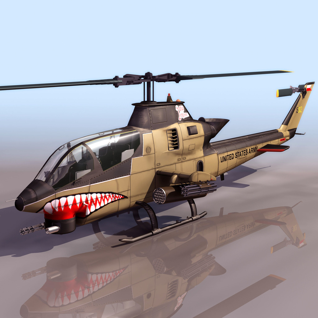 原创军用战斗直升飞机3ds模型
