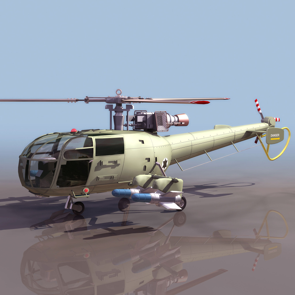 直升机小型民用3DS模型模板下载(图片编号:1