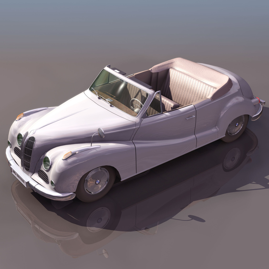 拉风敞篷古董车3DS模型模板下载(图片编号:1