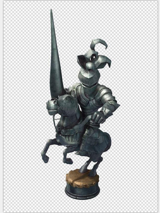 Q版三维可爱卡通骑士雕像盔甲武士人物角色模