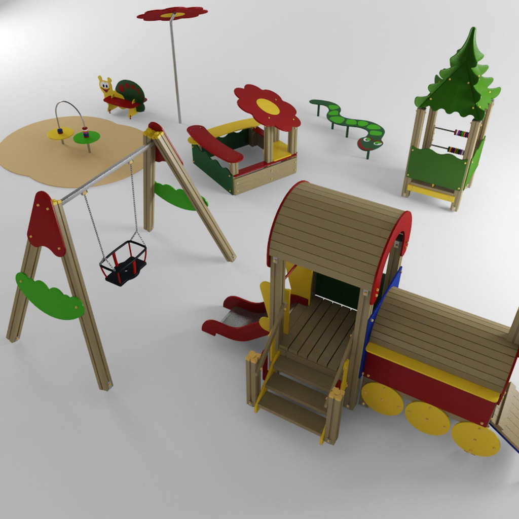 儿童设备游乐场3D滑滑梯模板下载(图片编号:1